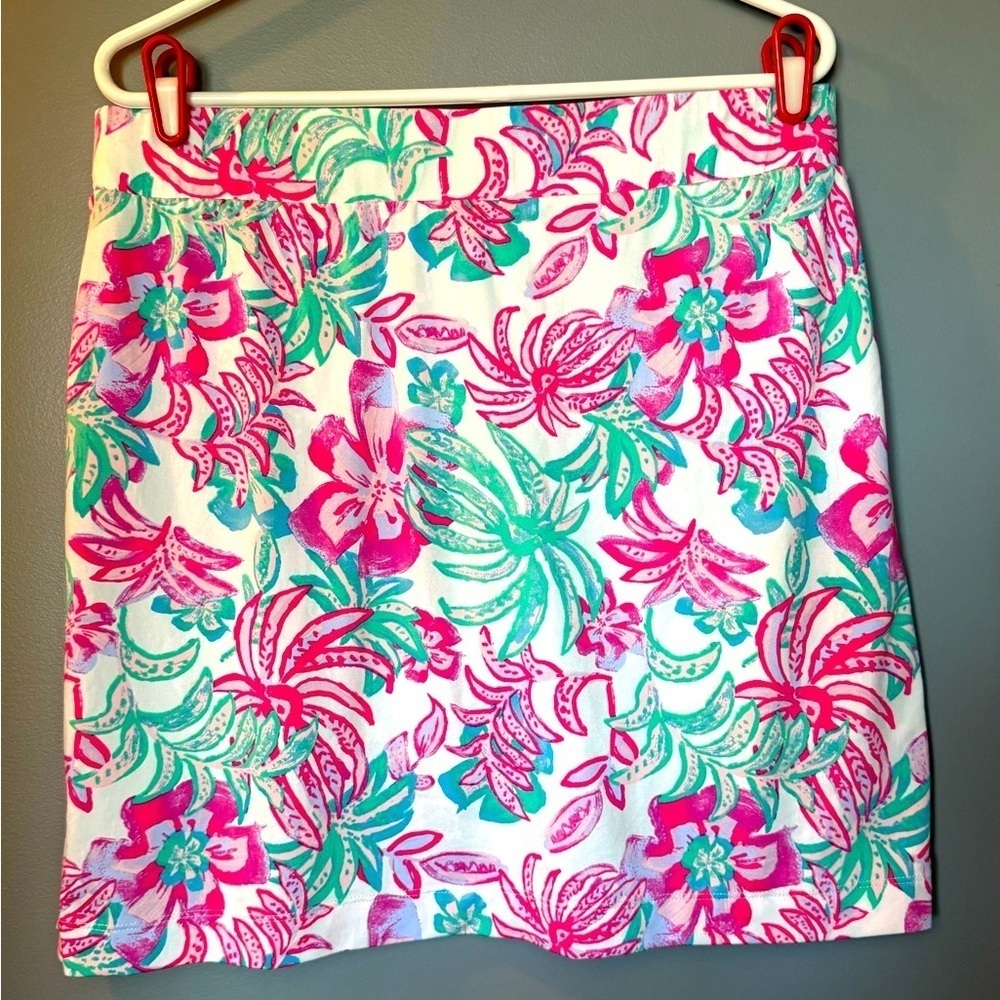 Stella Parker Collection Athletic Skort Skirt Womens Size L Pink Floral Stretch